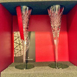 Waterford Crystal - Times Square Champagne Flute Pair NWT